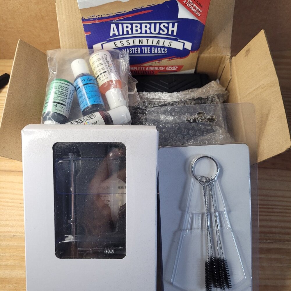 Point Zero Airbrush Kit Air Gun & Mini Compressor AIR-GUN-270 Culinary Airbrush
